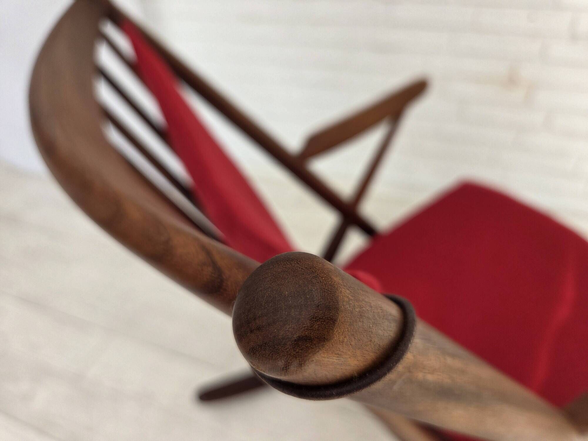 1960s Danish rocking chair by Frank Reenskaug, model 182, reupholstered.