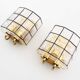 Pair of brass and glass facetted sconces by Glashutte Limburg