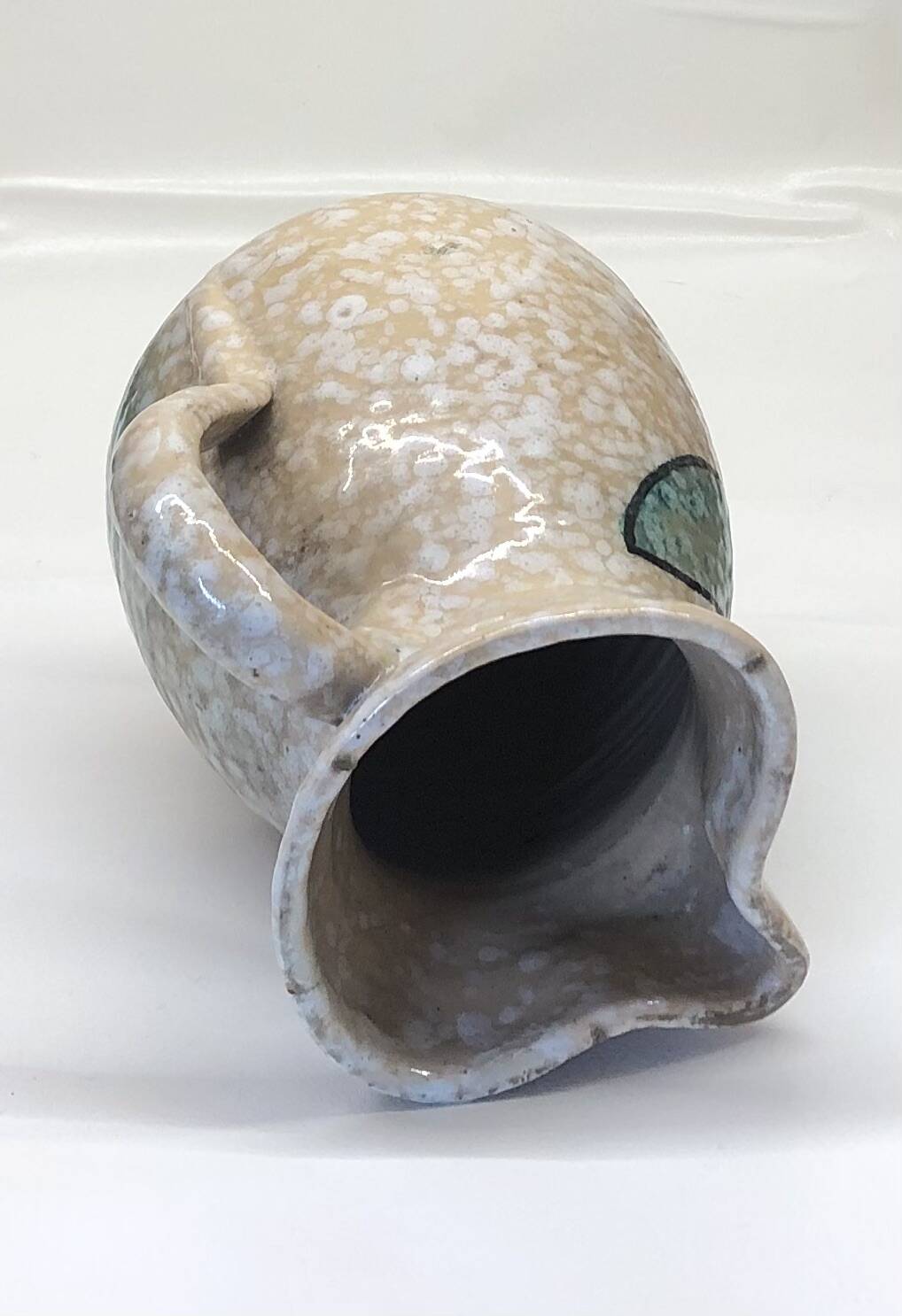 Toledo ceramic pitcher by Pablo Sanguino with fish decoration