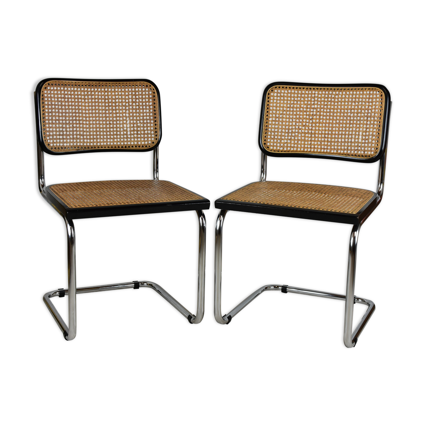 Pair of vintage chairs B32 Marcel Breuer, black