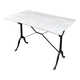 Bistro table in grey marble and black cast iron 100 x 60 cm
