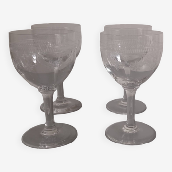 Baccarat 4 old crystal water glasses 1916
