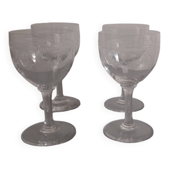 Baccarat 4 old crystal water glasses 1916