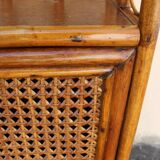 Bookcase in rattan and canning