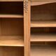 Asymmetrical Art Deco glass-fronted Parisian wardrobe in raw oak, 1930.