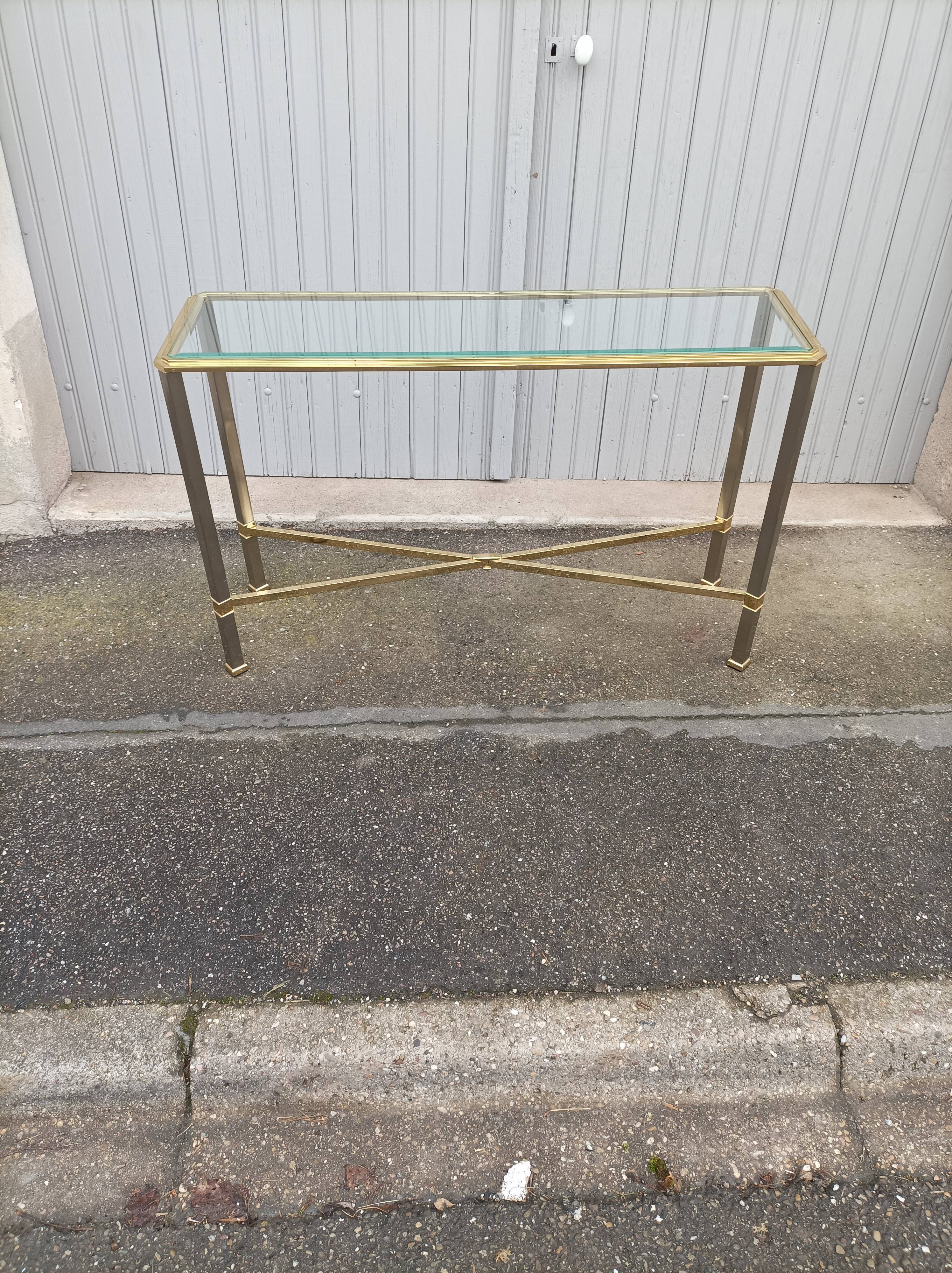 Console vintage métal et verre