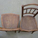 Pair of chairs bistro clear patina