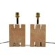Hollywood regency pink marble set of 2 table lamps, France 1970s
