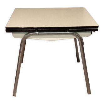 Table formica vert d'eau à rallonges
