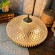 Large vintage ceiling lamp in chiseled glass and brass 34 cm