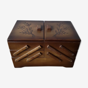 Vintage wooden sewing box