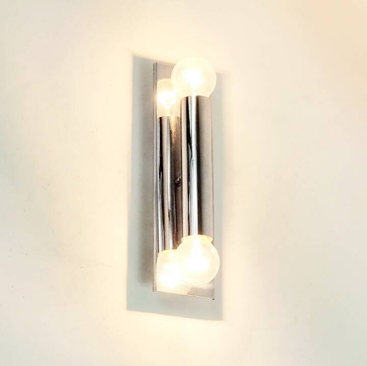 Pair Of Mid Century Sputnik Chrome Wall Lamps From Doria, Germany, 1970s