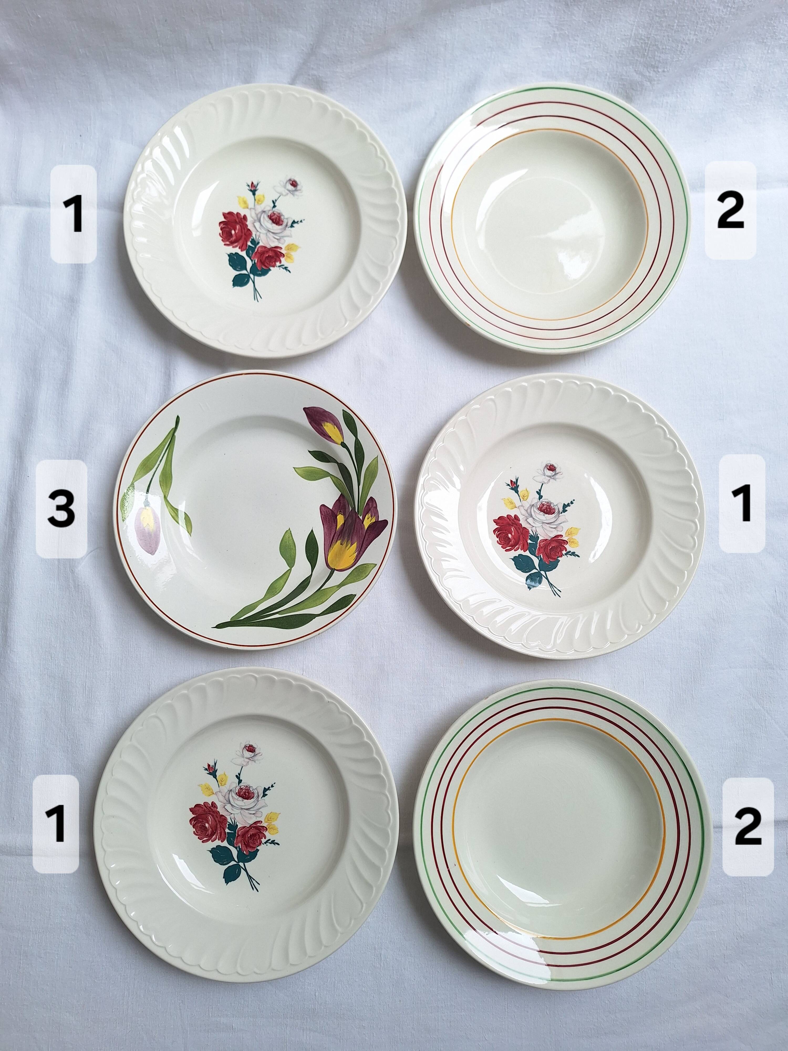Vintage Gien and St Amand soup plates