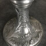 Ewer, Mauro Manetti art foundry, floral embossed decoration and bird's head handle