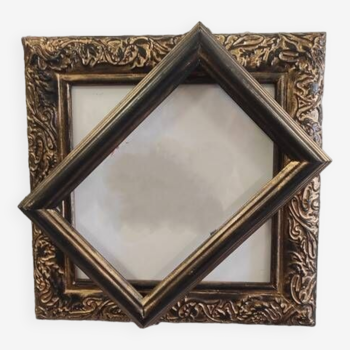 Double black frame with gold patina