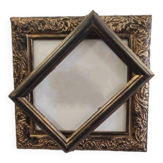 Double black frame with gold patina