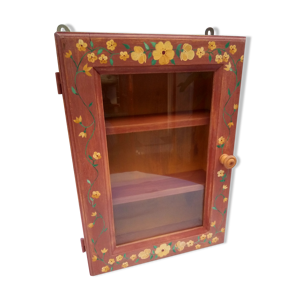 vitrine bois patiné