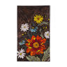 Nature morte aux fleurs vintage peinte à la main glaçure sur céramique par Ruschka années 60