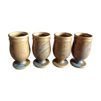 Set of 4 cups glazed ceramic