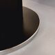 Vintage dining table in melamine with a black wood effect and chrome metal.