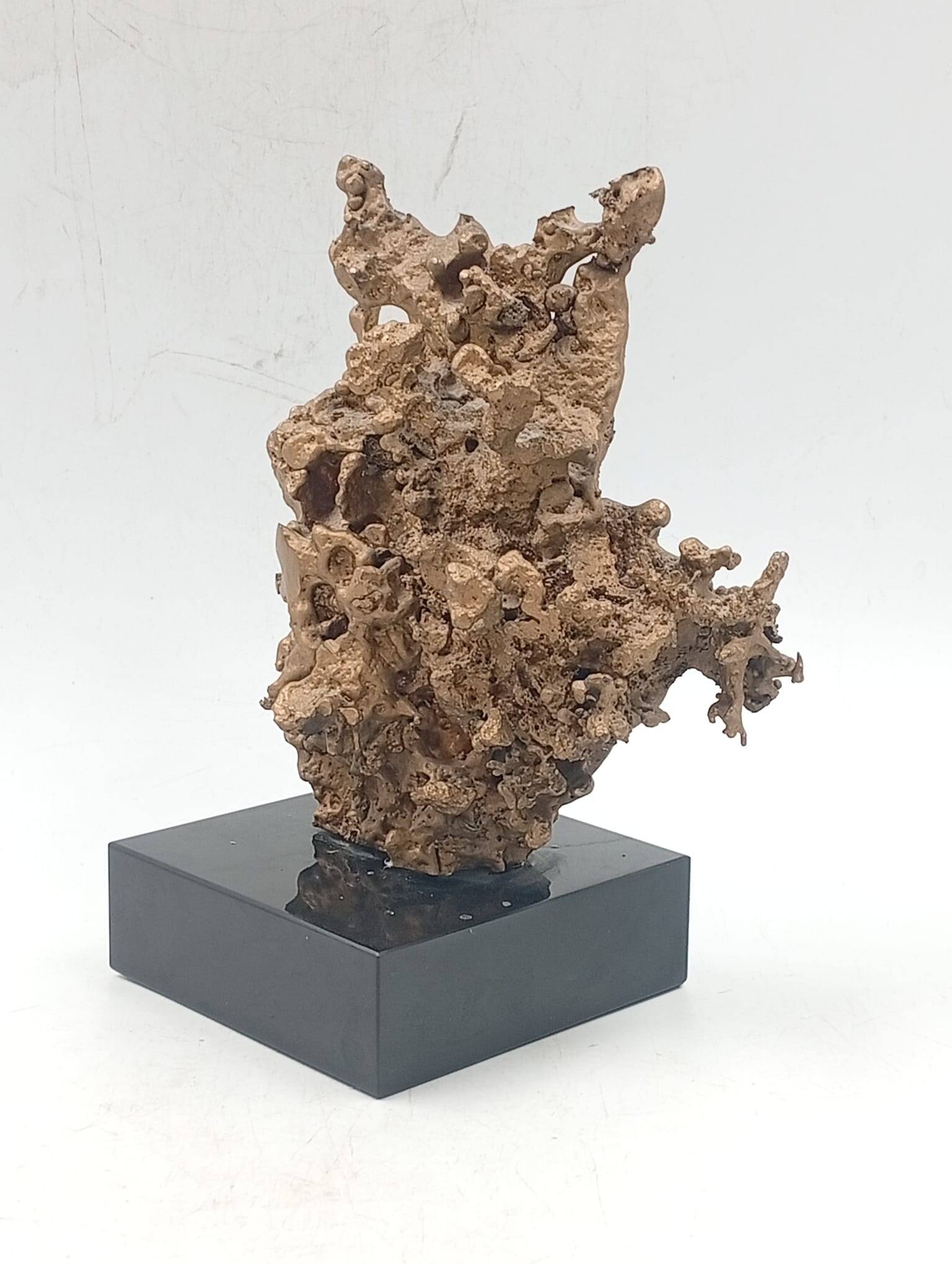 Organic Sculpture Brutalist Modernist Midcentury Gilded Bronze Casting