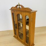 Miniature wooden and glass display shelf, vintage