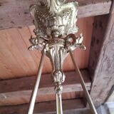 Lustre style Empire d'epoque Napoléon 3 bronze albâtre 4 feux