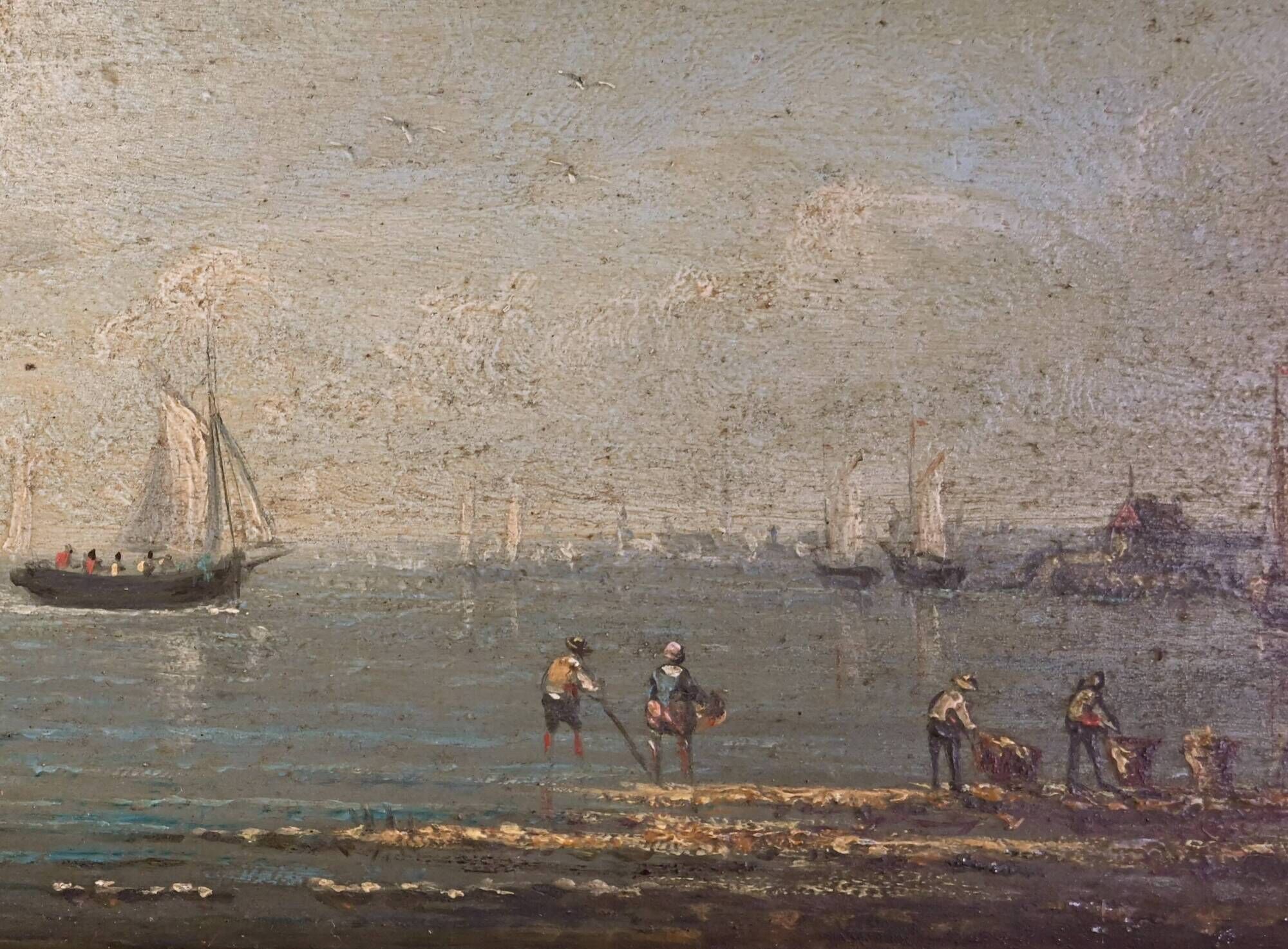 Tableau "Return to Port", oil on panel, signed Gilbert – Late 19th century