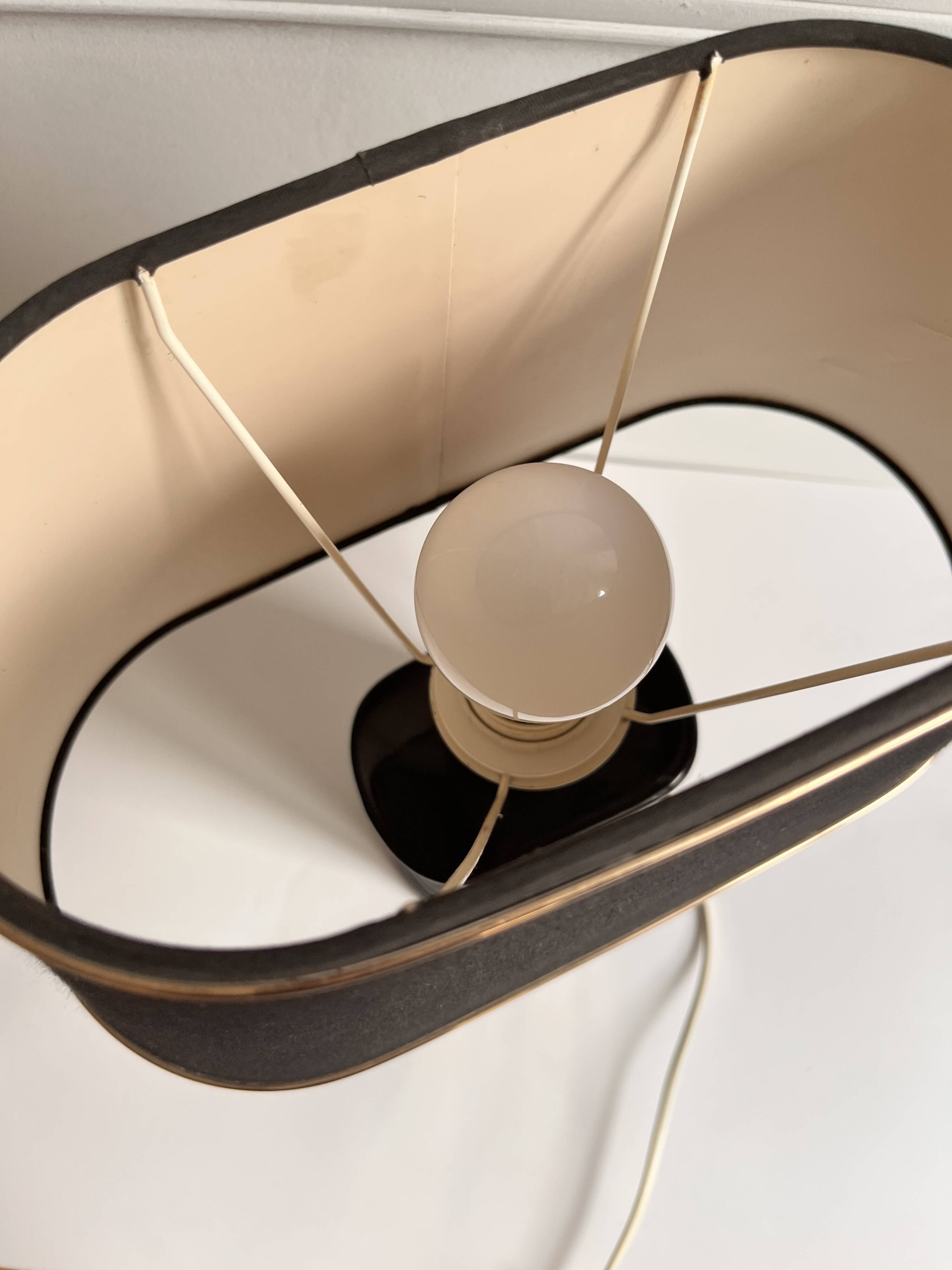 Lampe céramique noir et doré