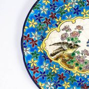 Longwy plate, early 20th century – Cloisonné enamels decorated with birds and flowers