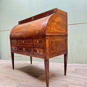 Cylinder Desk In Walnut Veneer From Louis XVI XVIII Eme Century