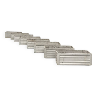 Set of 8 fiber cement planters