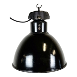 Industrial bauhaus black enamel pendant lamp, 1930s