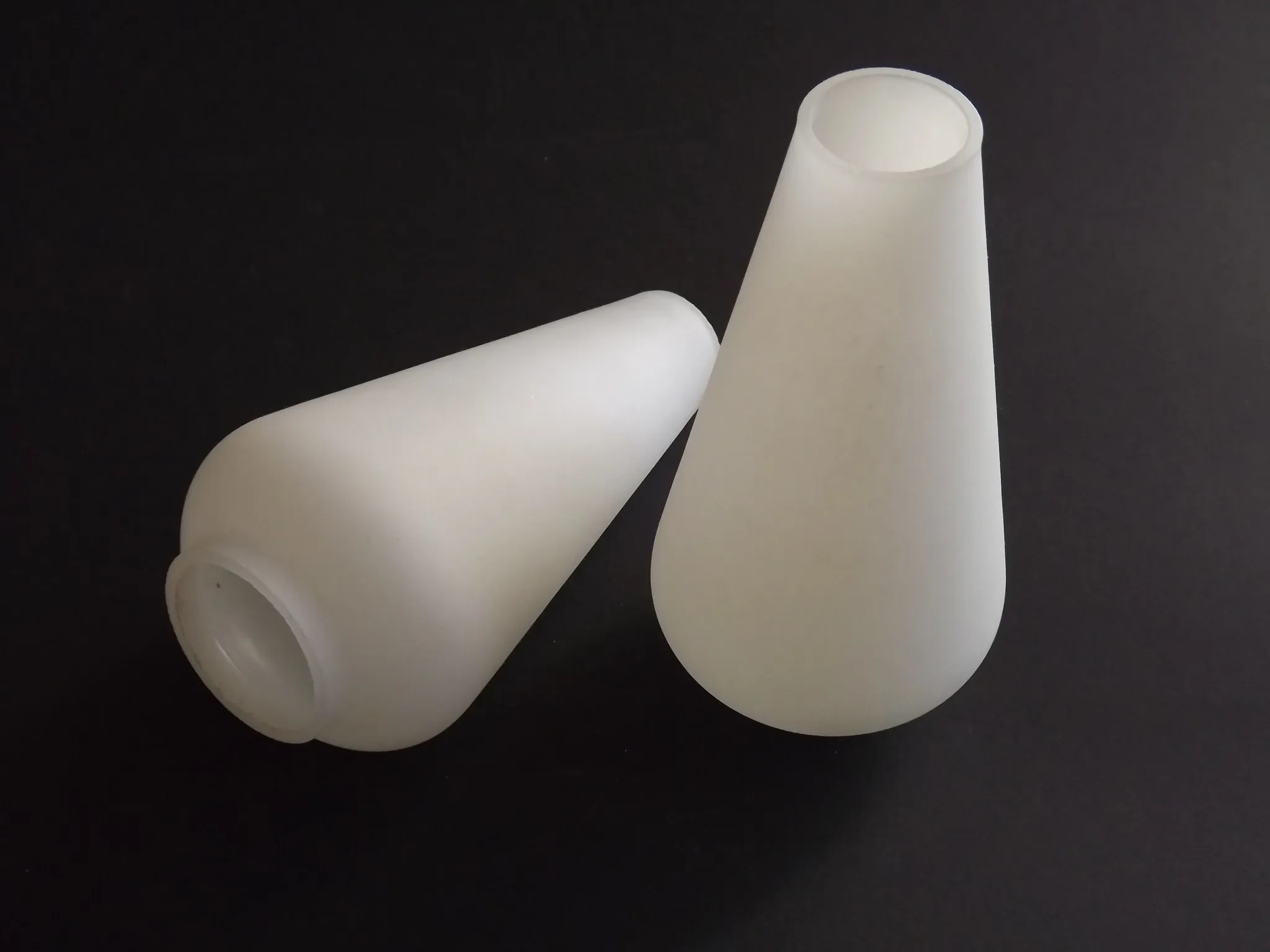 Pair Vintage Opaque White Glass Replacement Shades Chandeliers/Wall Lights