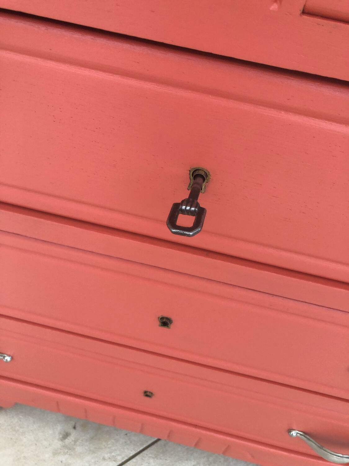 Vintage terracotta chest of drawers