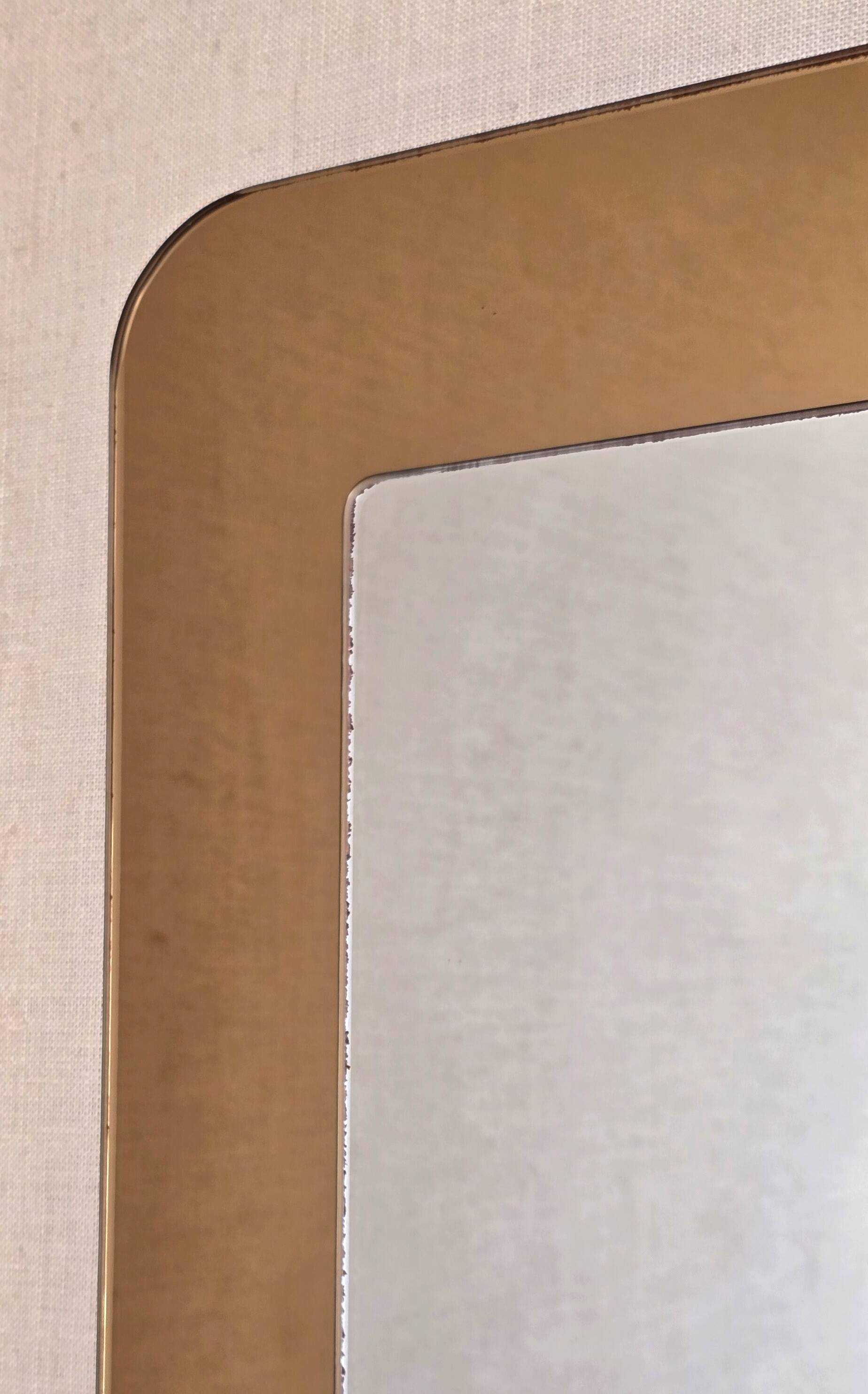 Italian mirror in bronze mirror glass, circa 1970 – attributed to Fontana Arte.