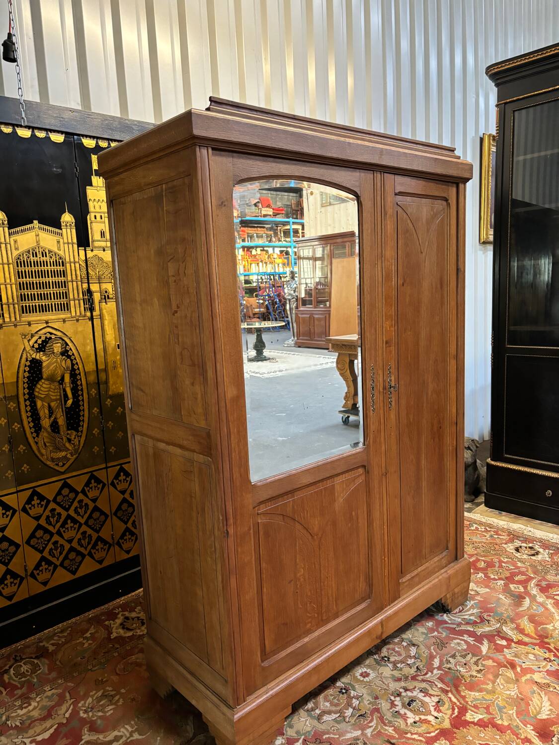 Art deco oak wardrobe