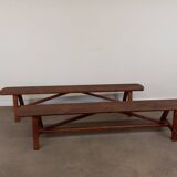 Pair of rustic benches 220 cm