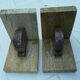 Pair of art deco book greenhouses in marble and travertine