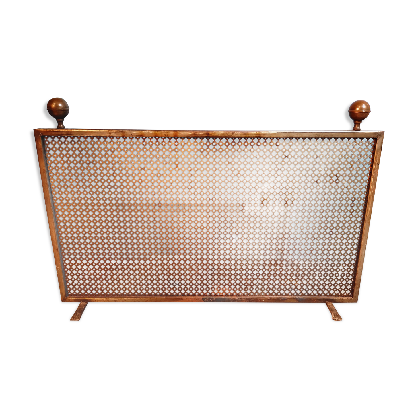 Perforated metal fire screen 1950s