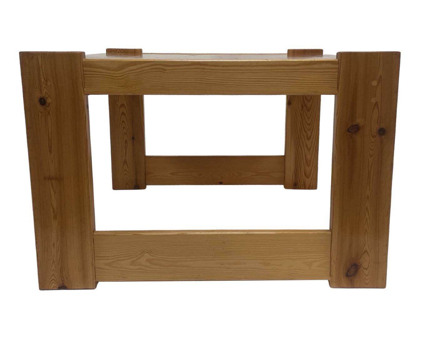 Vintage coffee table pinewood minimalist 1970s