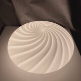 Vintage Murano glass white swirl flush mount light fixture |  handcrafted retro lighting |  MCM Midcentury home deco wall ceiling lamp