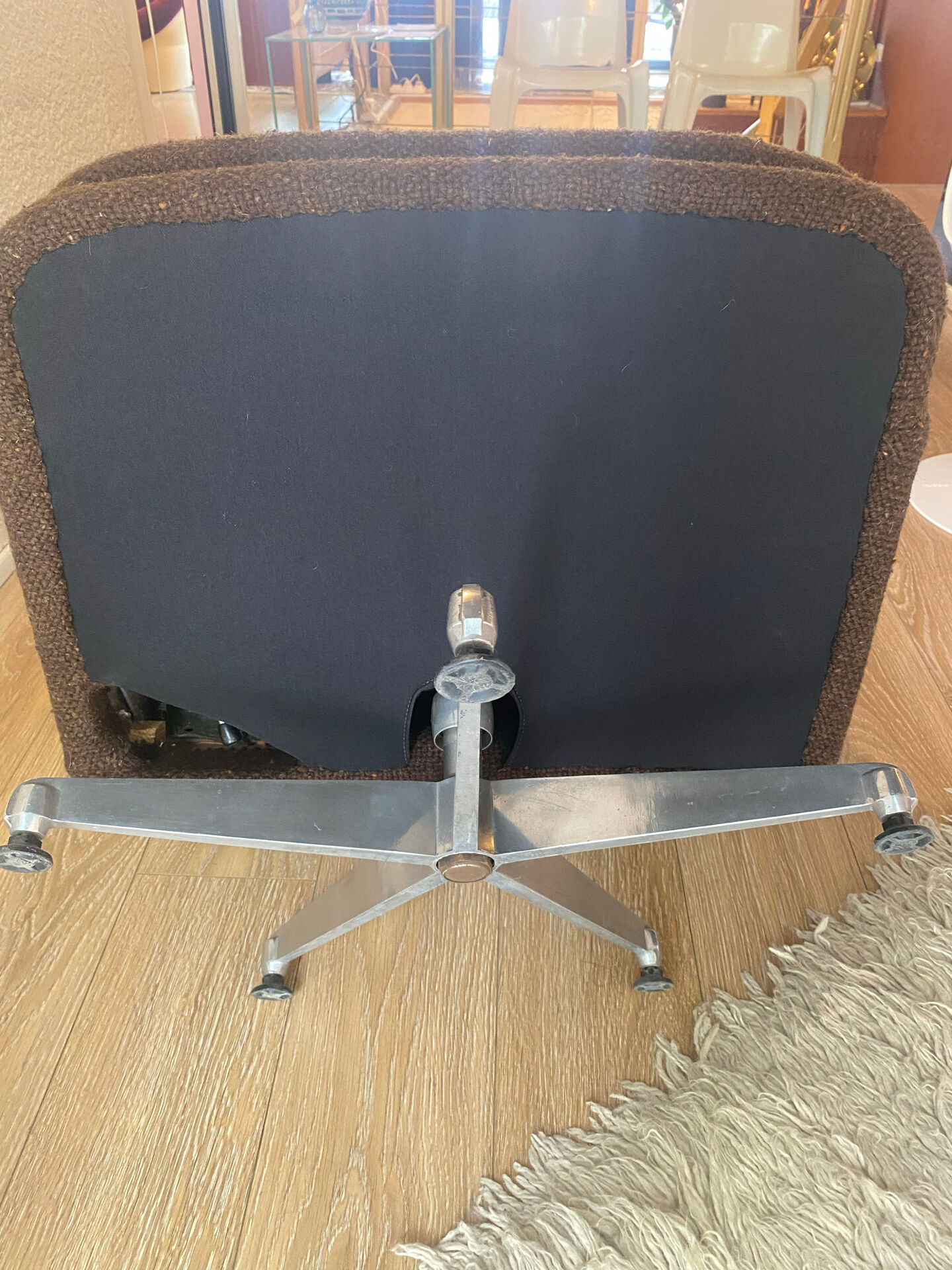 Fauteuil lounge et son ottoman de 1950