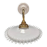 Opaline and white ceramic wall light