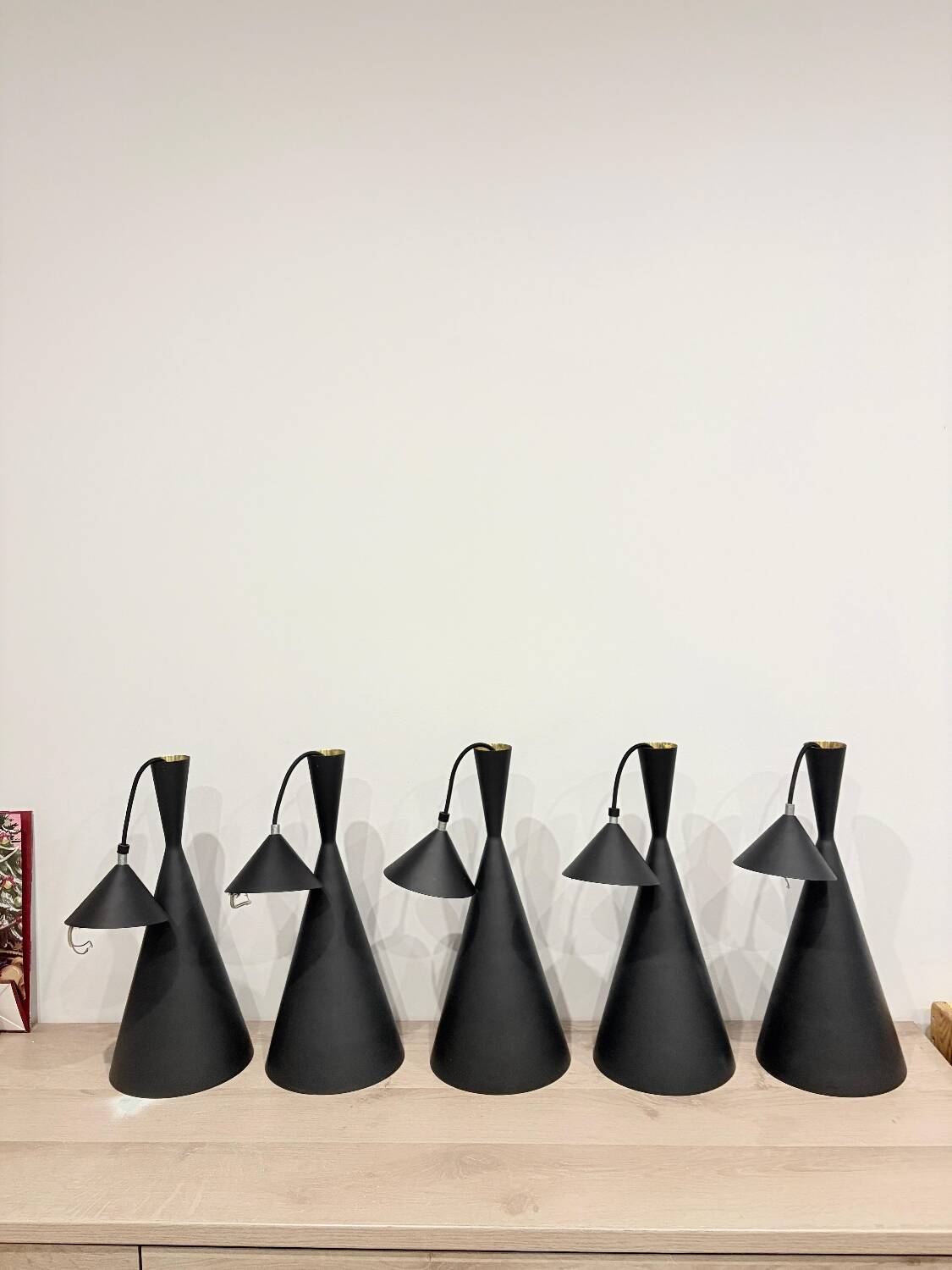 Lot de suspensions Tom Dixon Beat Tall — métal noir mat