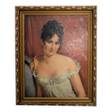 Portrait of Madame Récamier - reproduction François Gerard - gilded frame