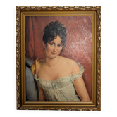 Portrait of Madame Récamier - reproduction François Gerard - gilded frame