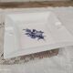 Square ashtray in Limoges porcelain decoration pink blue midnight