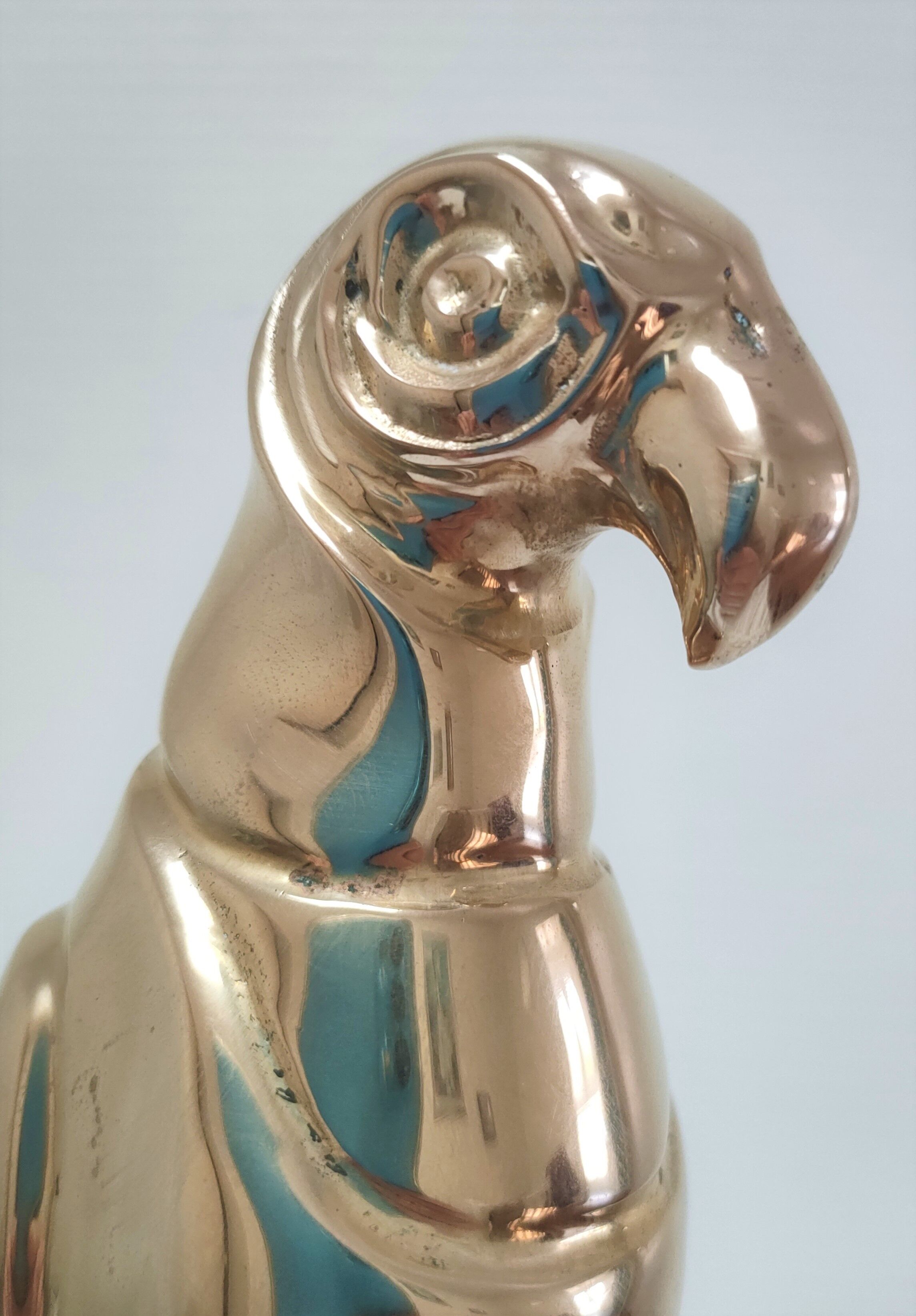 Solid brass parrot perch H. 45 cm 80s
