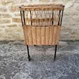 Rattan rolling table